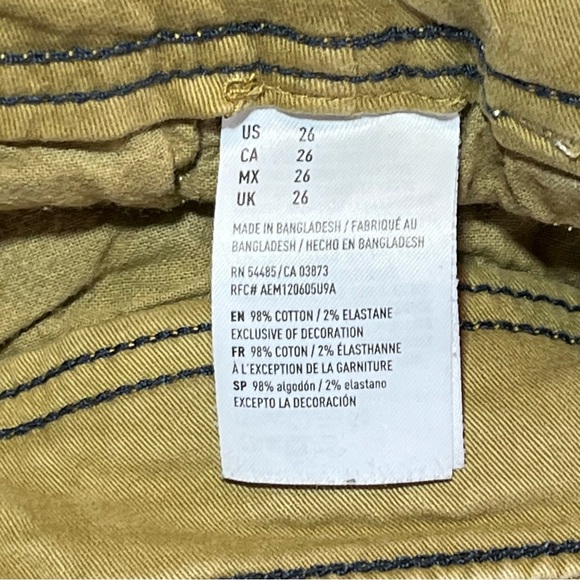 American Eagle Active Flex Longer Length Shorts Mens Size 26 Khaki Chino Causal - Picture 8 of 10